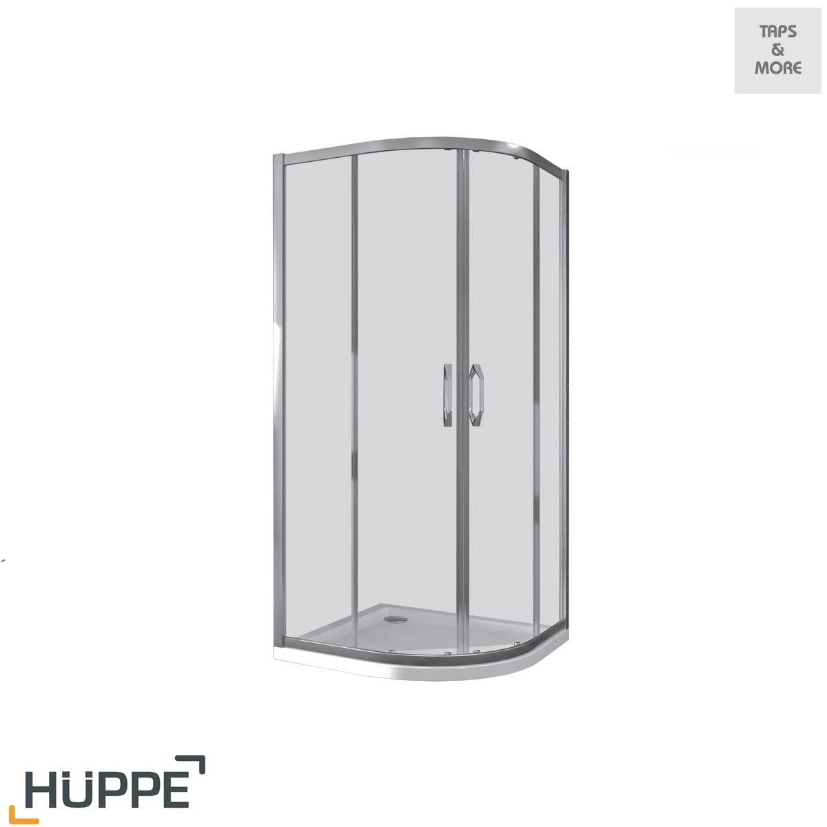 TAPS & MORE Dubai|HUPPE Quadrant corner entry sliding shower enclosure (only)Size : 1000 x 1000 x 1900 mm (R500)6 mm Clear Tempered – Door4 mm Clear Tempered – Panel – X1