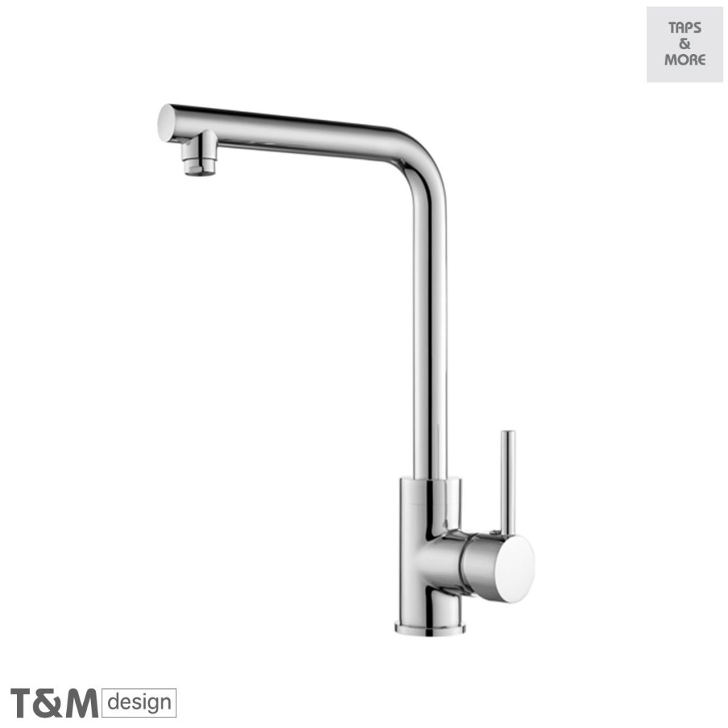 T&M DESIGN Single lever kitchen sink mixer with swivel high spout – Line