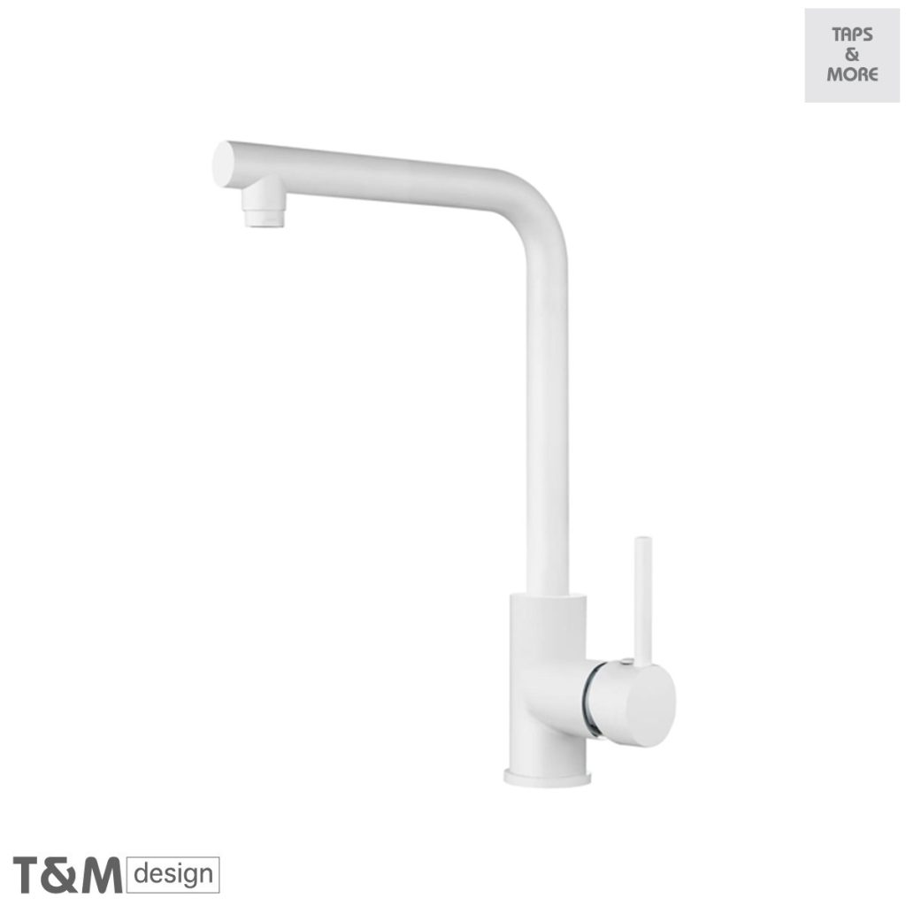 T&M DESIGN Single lever kitchen sink mixer with swivel high spout – Line
