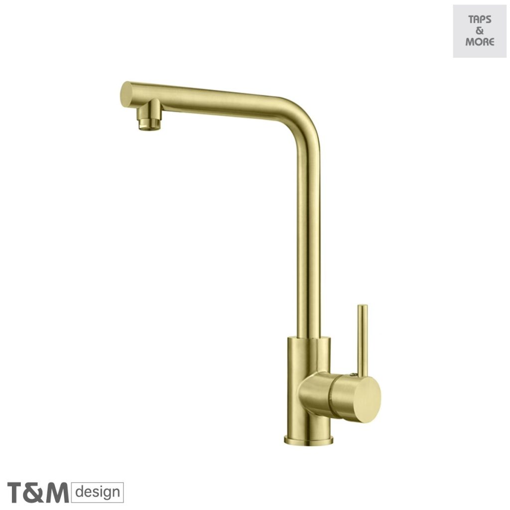 T&M DESIGN Single lever kitchen sink mixer with swivel high spout – Line