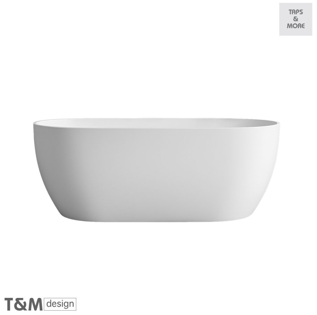 T&M DESIGN Free standing bathtub with integrated surround panel, legsets and automatic bath waste fittings Size : 1600 x 752 x 600 mm – SENSE