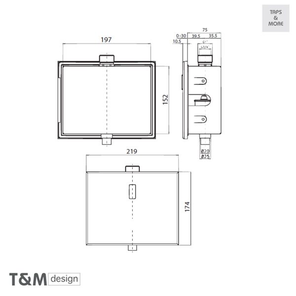 TAPS & MORE Dubai|T&M DESIGN Built-in electronic WC flush valve – battery operated – Sense