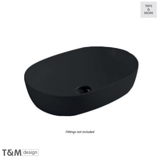 T&M DESIGN Lay-on washbasin 610 x 430 x 140 mm without overflow hole - Vida