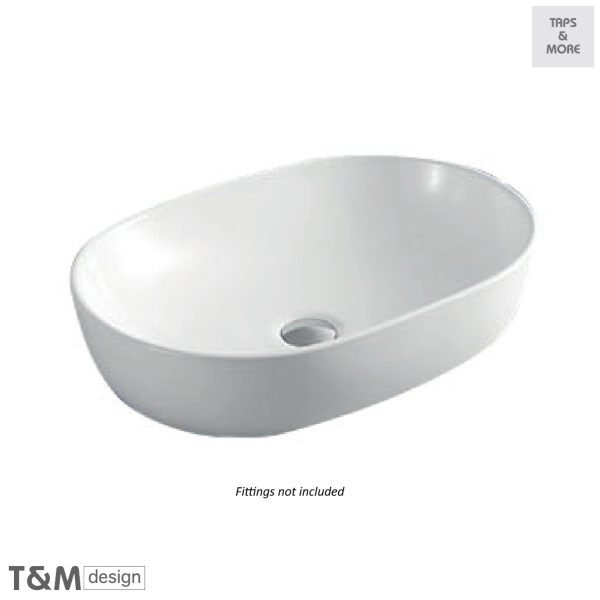 T&M DESIGN Lay-on washbasin 610 x 430 x 140 mm without overflow hole - Vida