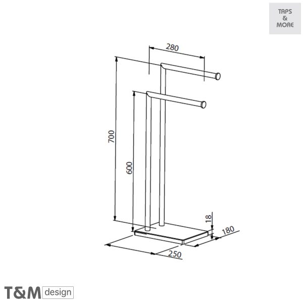 TAPS & MORE Dubai|T&M DESIGN Floor Standing Towel Holder – Line