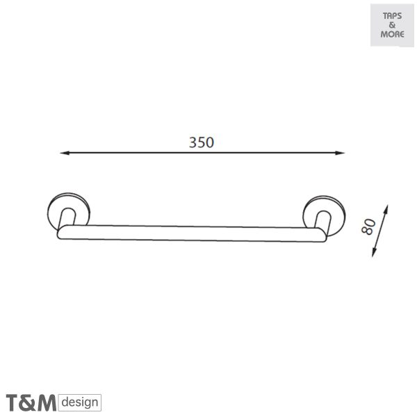 TAPS & MORE Dubai|T&M DESIGN  Single Towel Rail 35 cm – Rondo