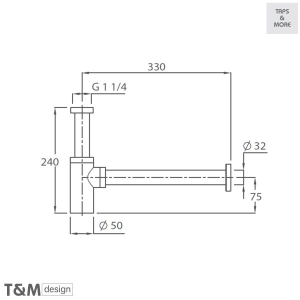 TAPS & MORE Dubai|T&M DESIGN Decorative round bottle trap for washbasin Size : 1 1/4 – Vogue